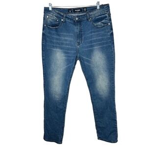 MBX DENIM Men's Blue Washed‎ Straight Leg Jeans W38 L32